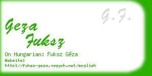 geza fuksz business card